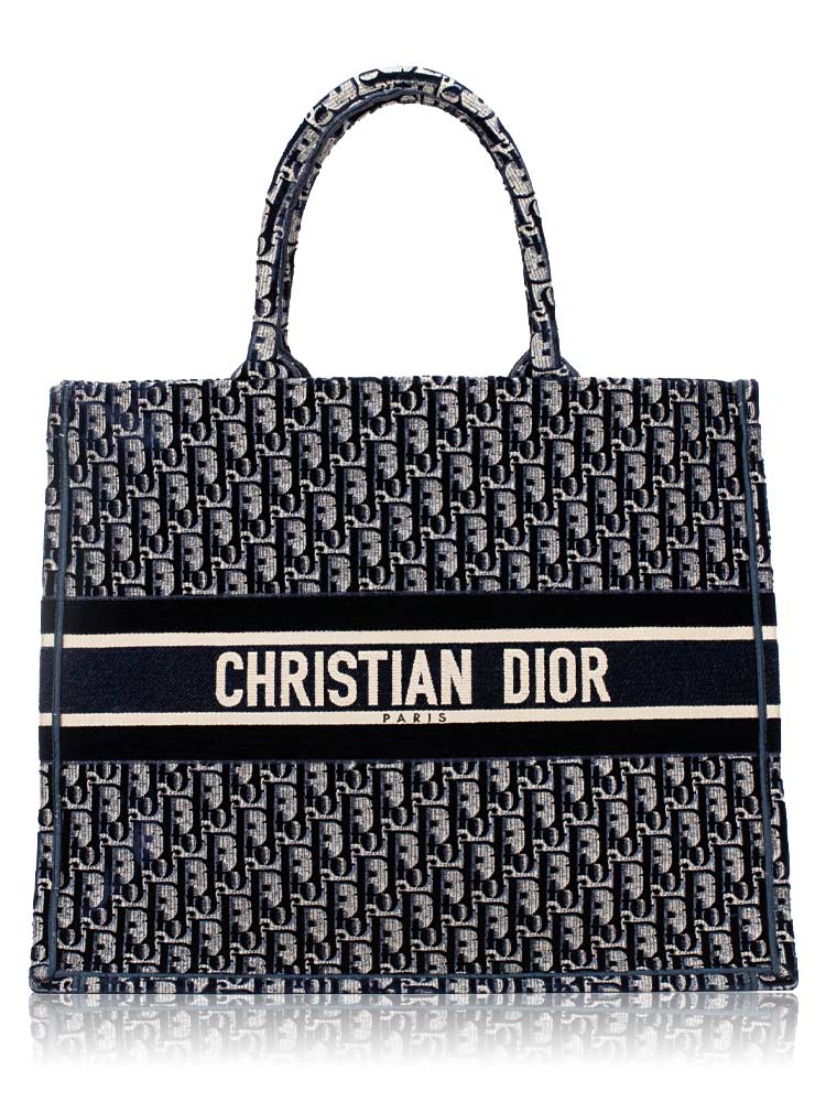 Velvet Oblique Large Book Tote Blue