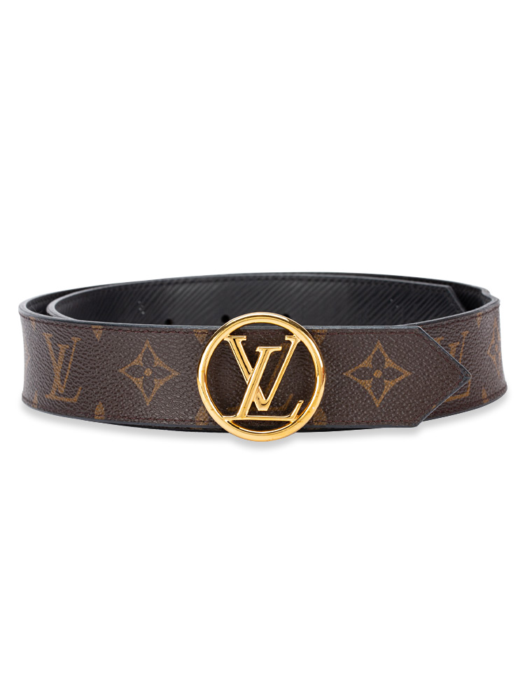 Monogram Circle 35mm Reversible Belt Noir Sz 80