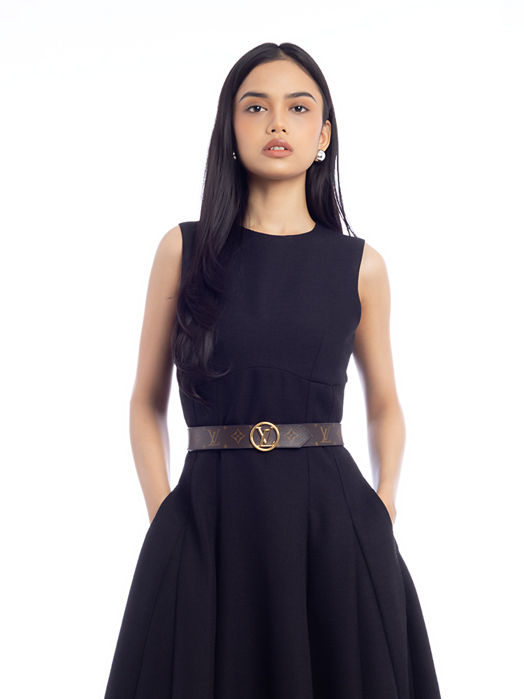 Monogram Circle 35mm Reversible Belt Noir Sz 80