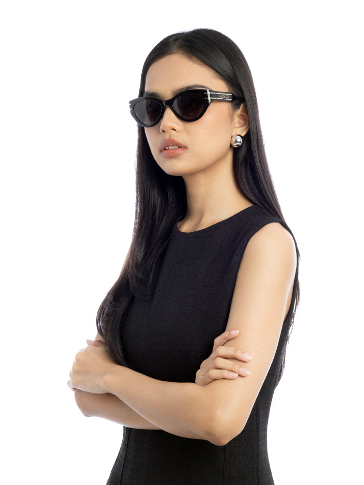 B71 Diorsignature Cat Eye Sunglasses Black