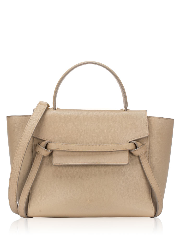 Grained Calfskin Micro Belt Bag Light Taupe