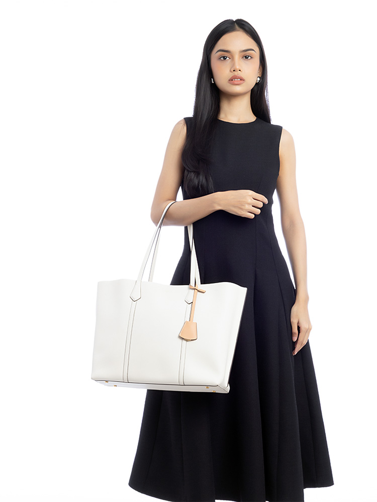 Perry Triple Compartment Tote Ivory