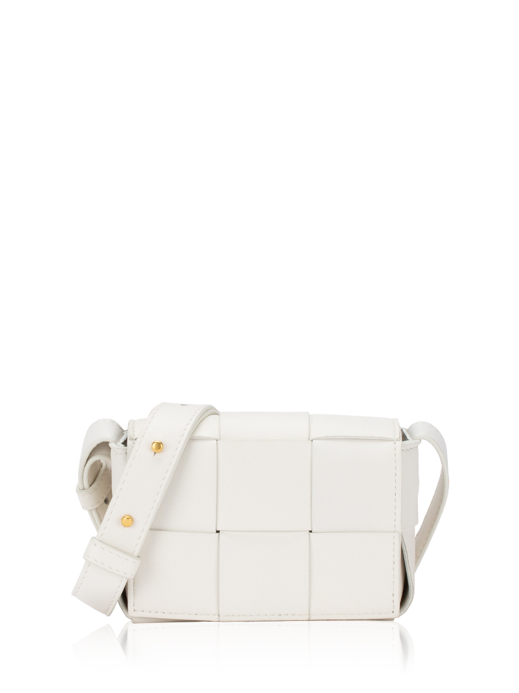 Maxi Intrecciato Extra Mini Cassette Crossbody White