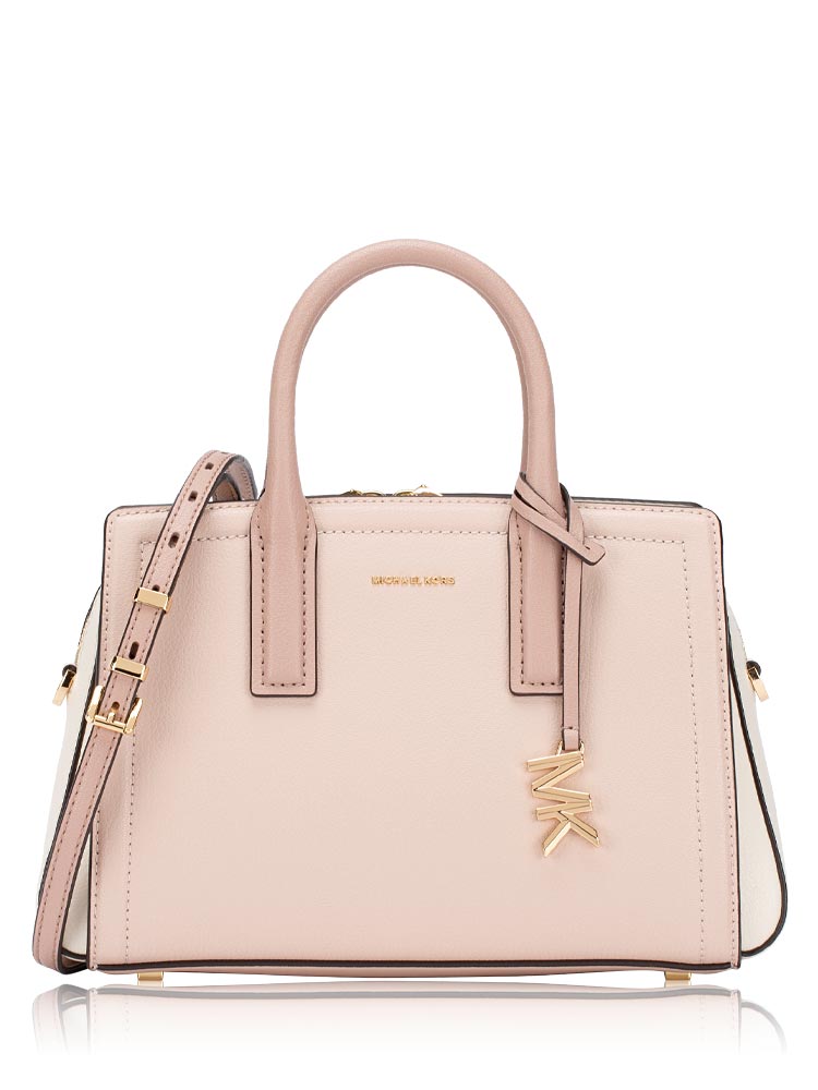 Laila Colorblock Small Satchel Soft Pink Light Cream Fawn