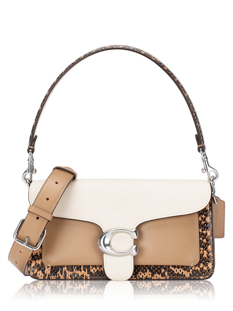 89972 Colorblock Snakeskin Tabby 26 Shoulder Bag Taupe Multi