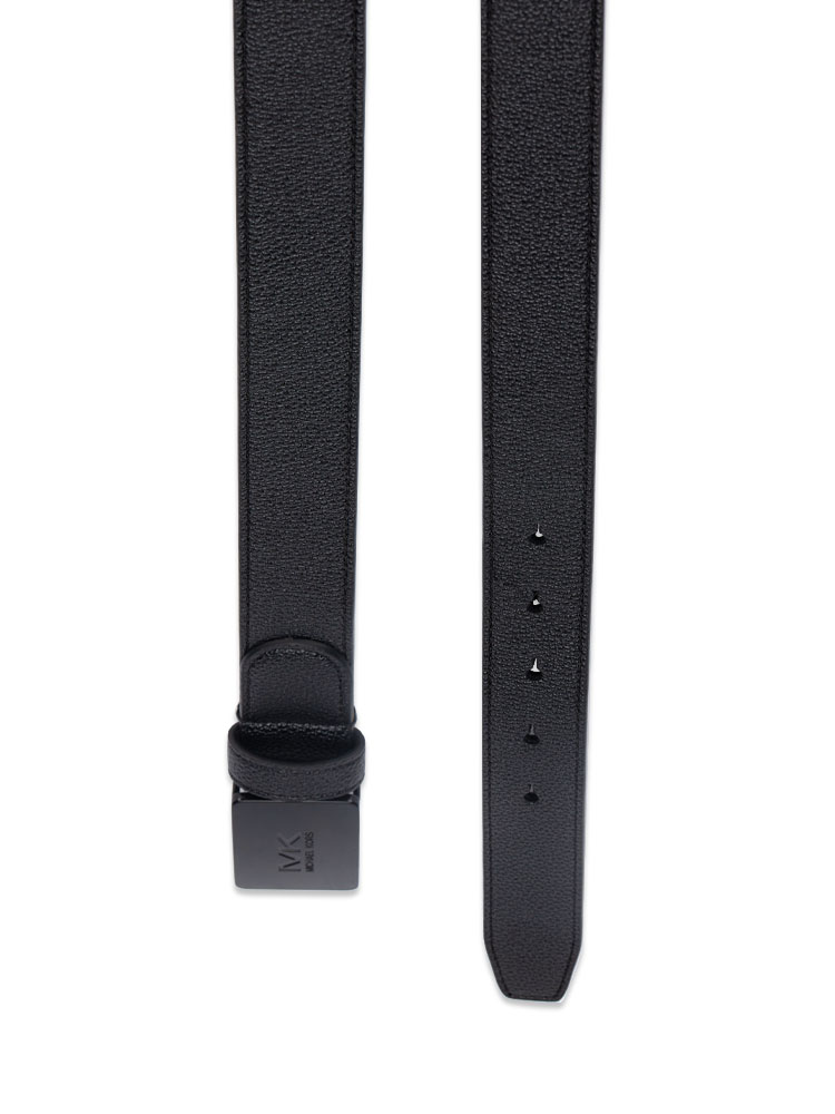 Men Leather Plaque 31mm Belt Black