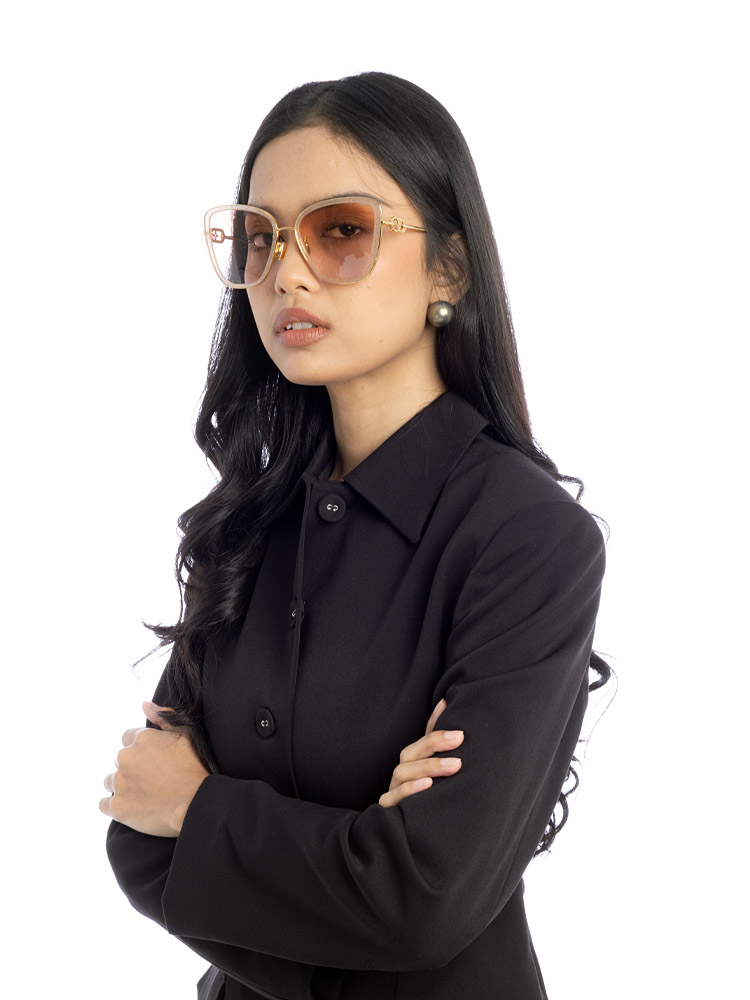 Z1771E LV Link Cat Eye Sunglasses Pink Glitter