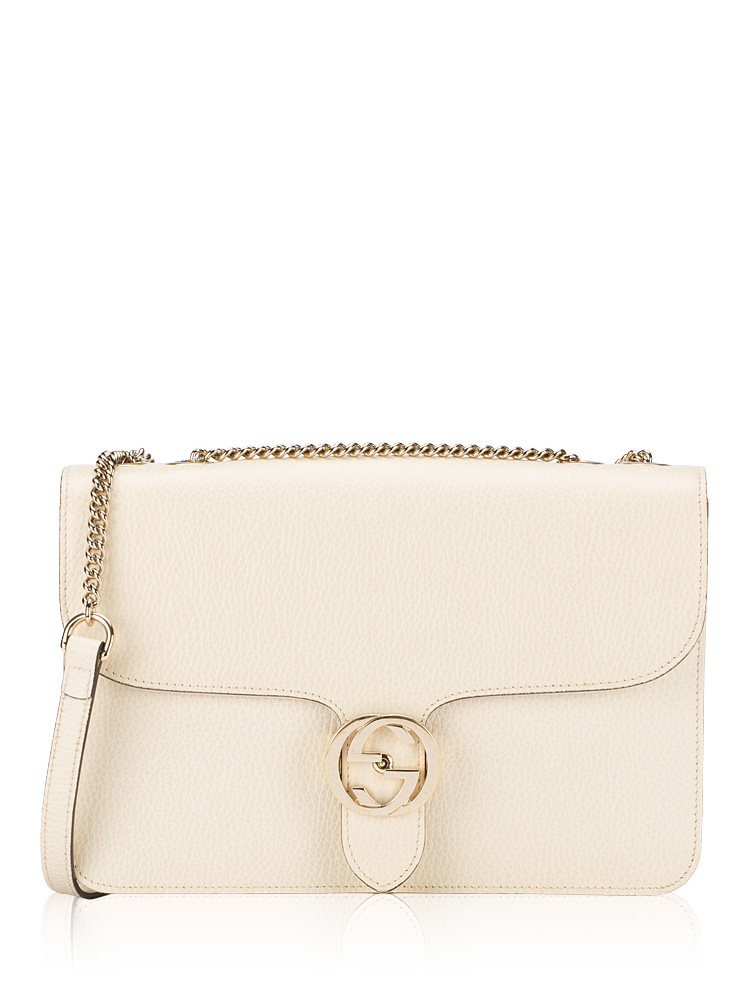 Dollar Calfskin Interlocking G Shoulder Bag Ivoire