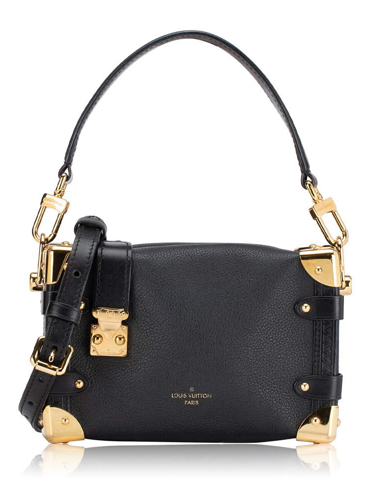 Grained Calfskin Side Trunk PM Noir