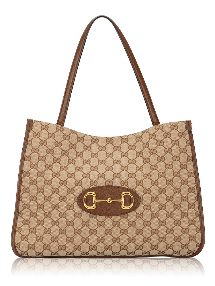 GG Supreme 1955 Horsebit Tote Beige Ebony