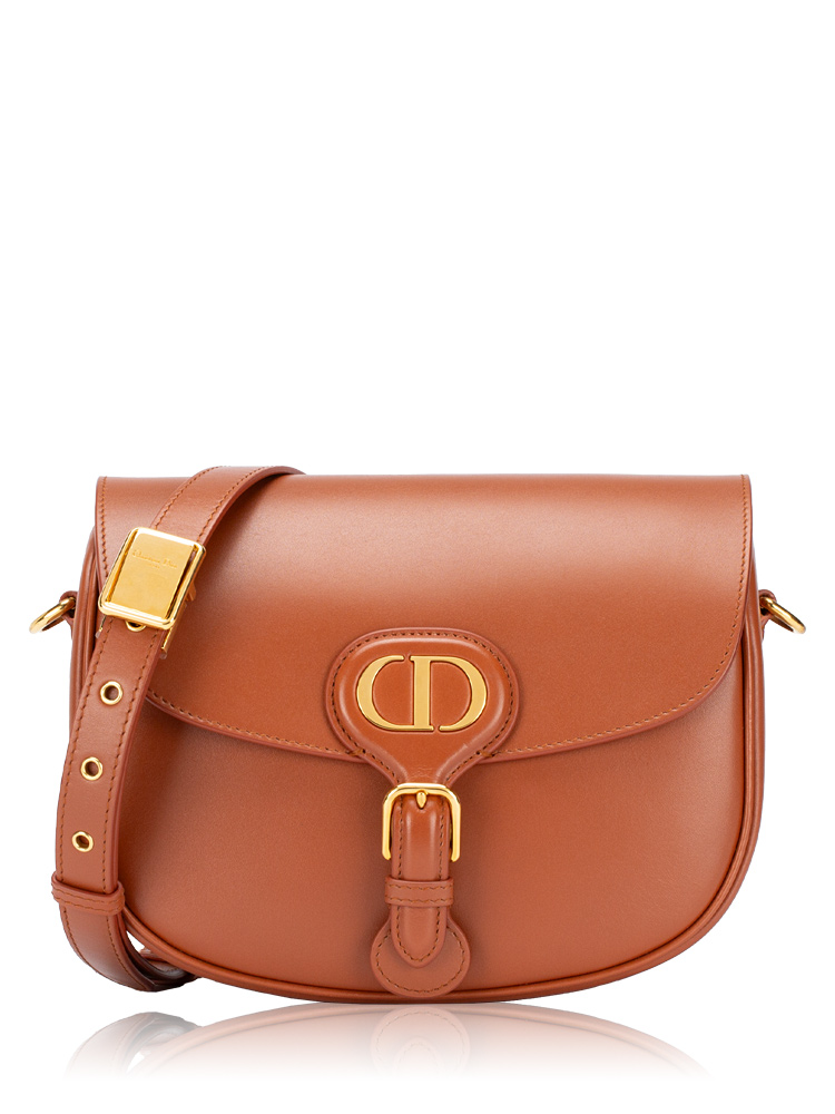 Box Calfskin Bobby Medium Shoulder Bag Dark Tan