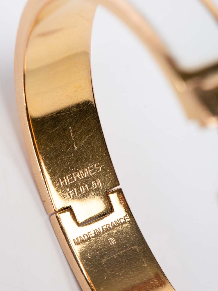 Enamel Narrow Clic Clac H Bracelet PM Blanc