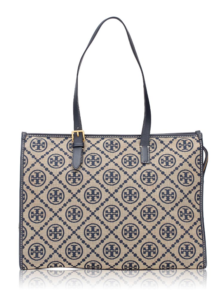 T Monogram Tote Tory Navy