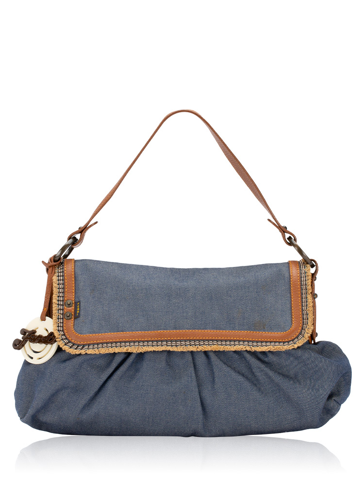 Denim Chef Medium Shoulder Bag Blue