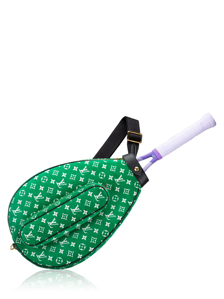 Velvet Monogram Etui Raquette de Tennis Cover Vert