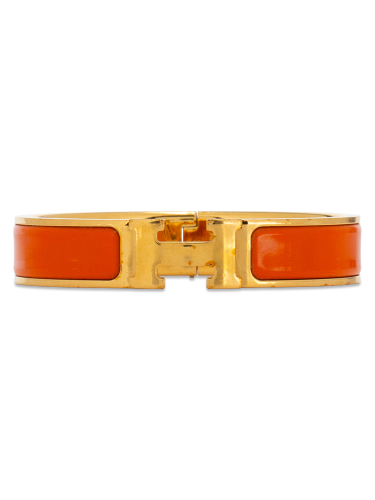 Enamel Narrow Clic Clac H Bracelet PM Orange