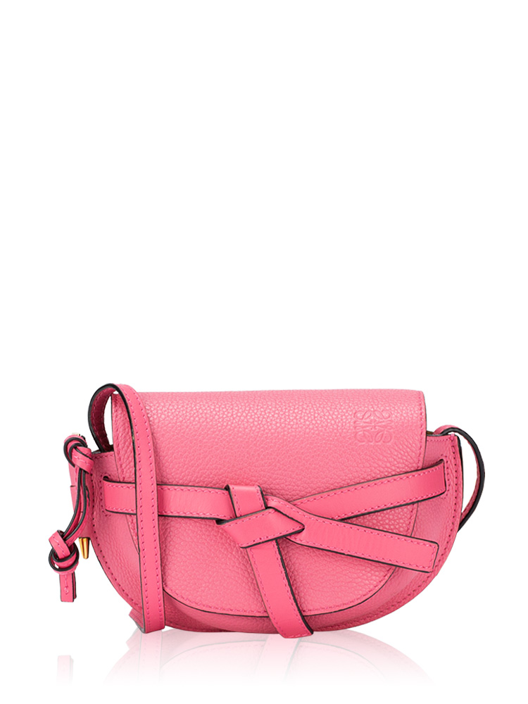 Grained Calfskin Mini Gate Crossbody Pink