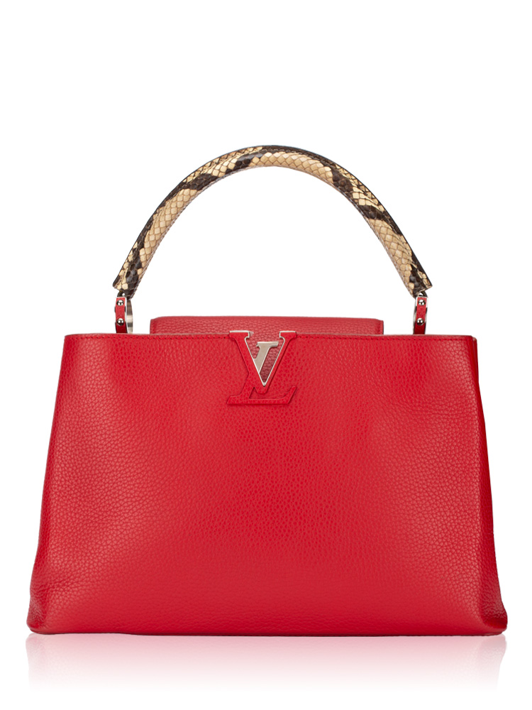 Taurillon Capucines MM with Phyton Handles Rubis