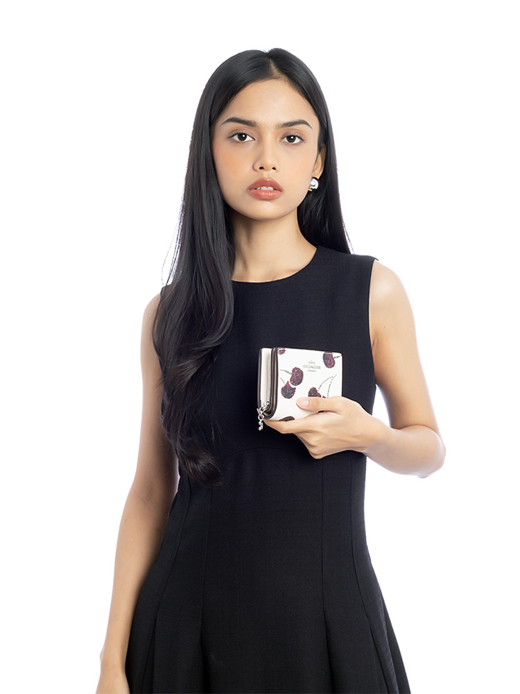 CDF19 Cherry Printed Snap Wallet Chalk Multi