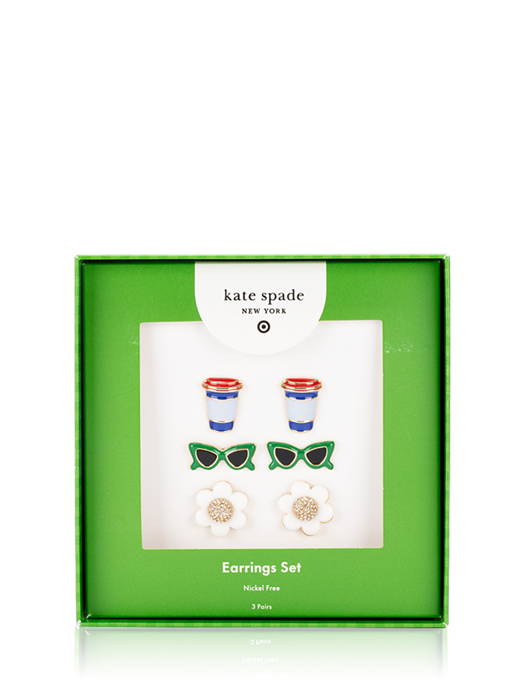3 Pack Set Mixed Novelty Stud Earrings 