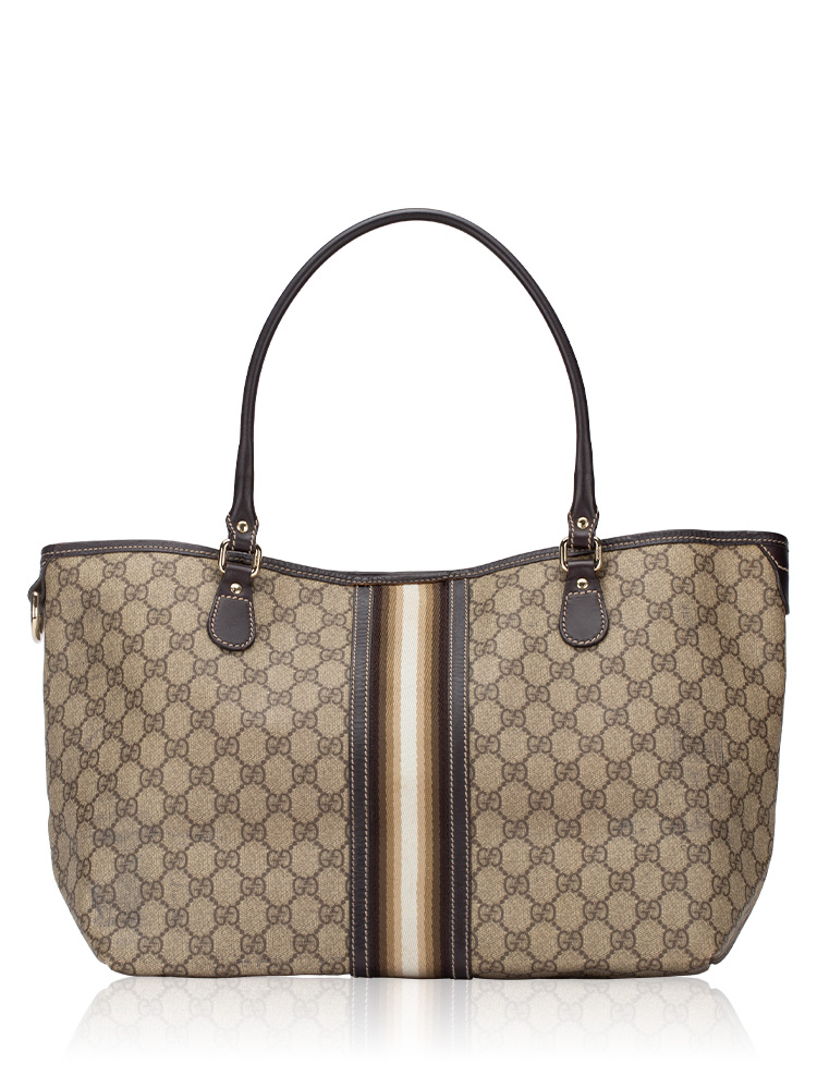 GG Plus Web Tote Beige Ebony