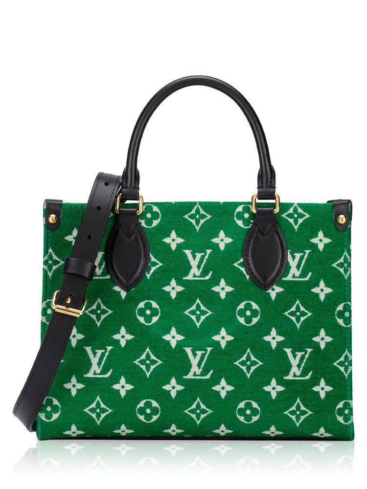 Jacquard Velvet Monogram Onthego PM Vert