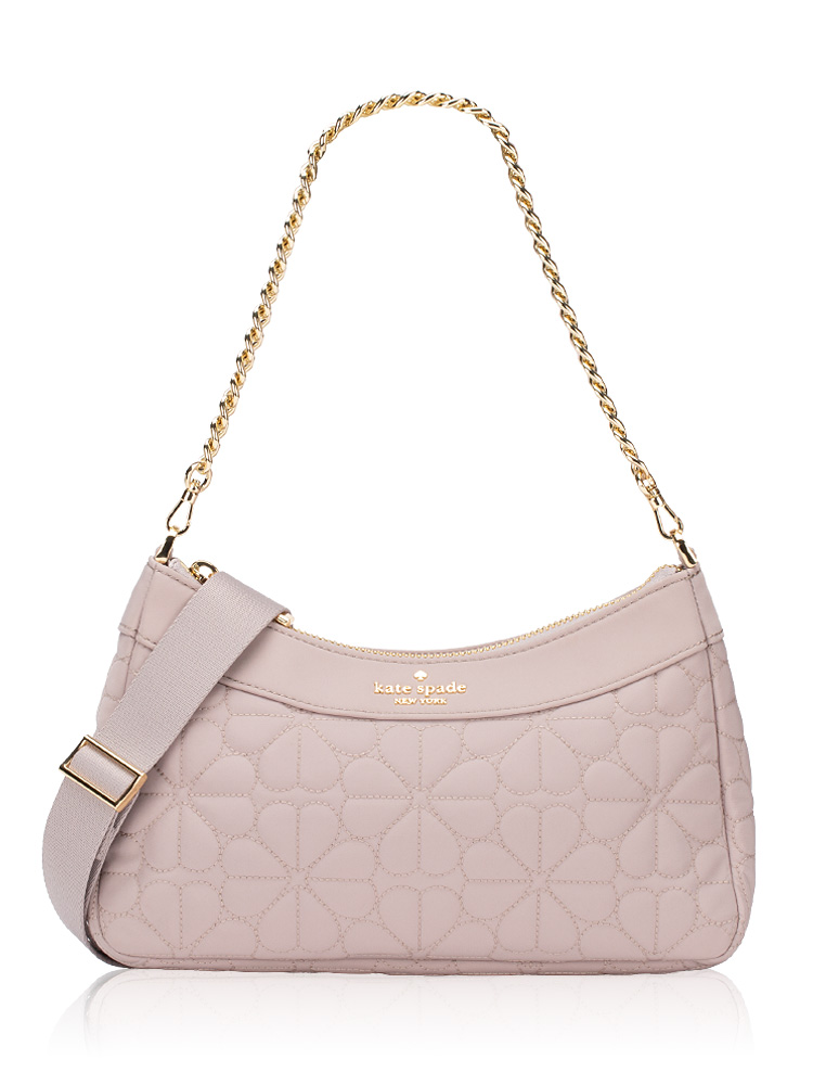 Flower Spade Quilted Convertible Crossbody Cozy Grey