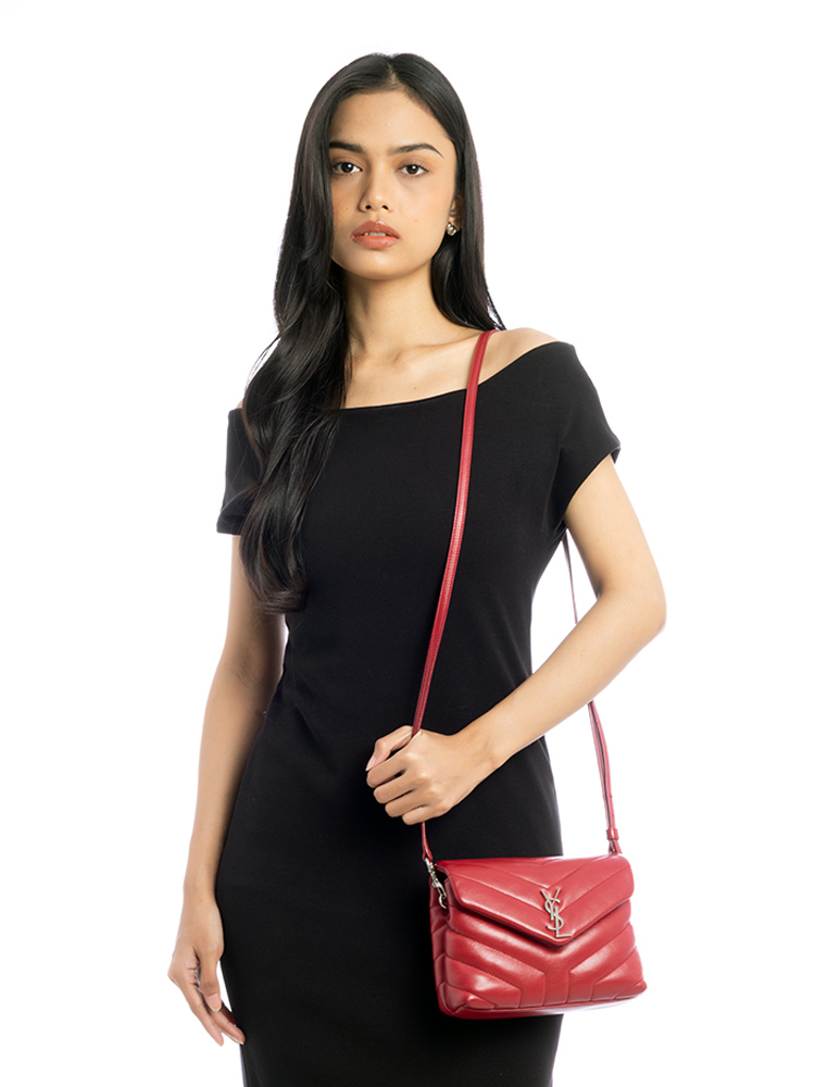 Calfskin Y Quilted Monogram Loulou Toy Crossbody New Lipstick