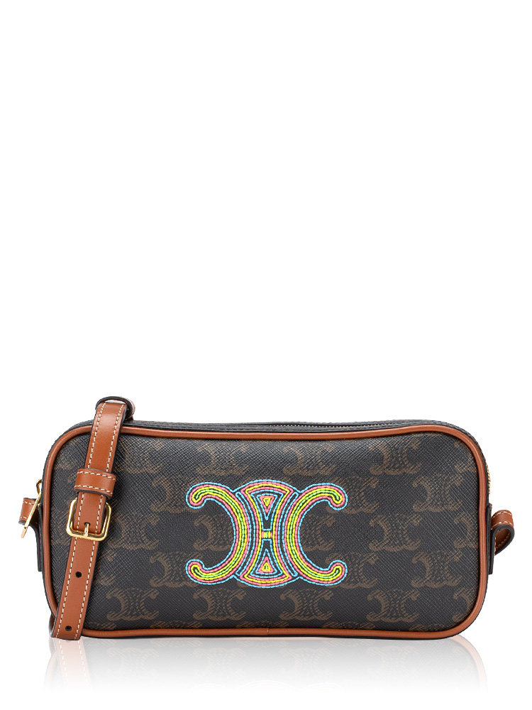 Triomphe Mini Camera Bag Tan Multicolor