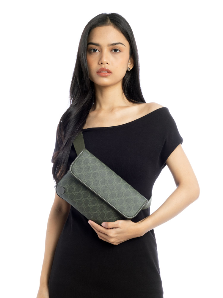 GG Supreme Small Belt Bag Forest Green