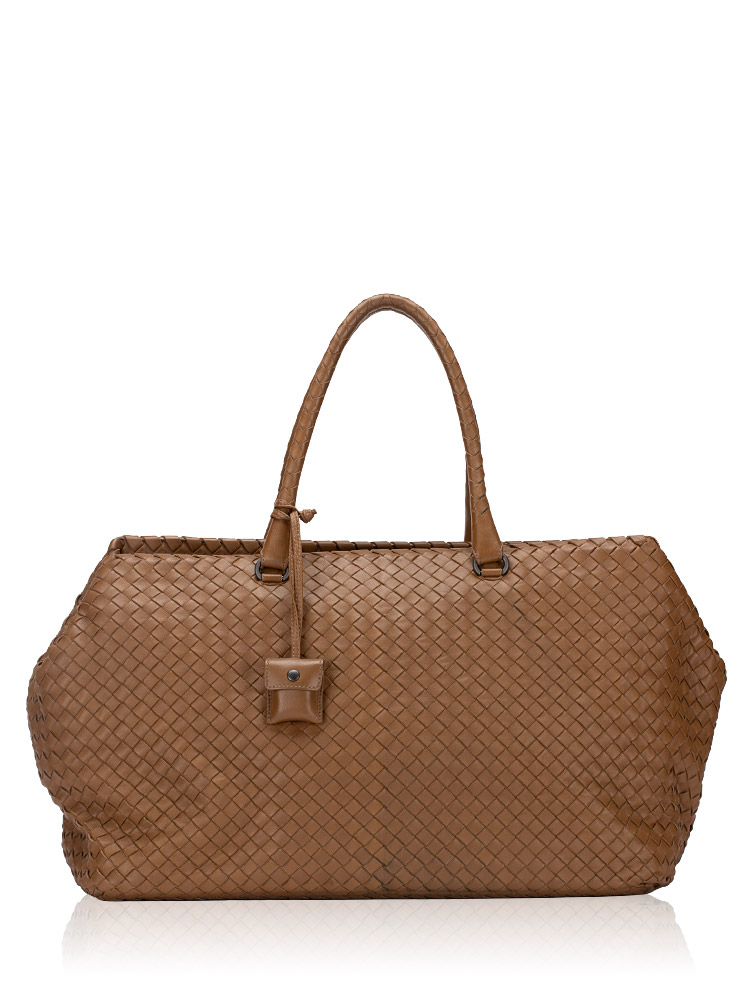 Nappa Intrecciato Brick Tote Brown