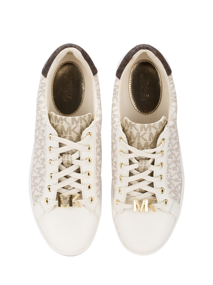 Signature Poppy Lace Up Mini Sneakers Vanilla Sz 7.5