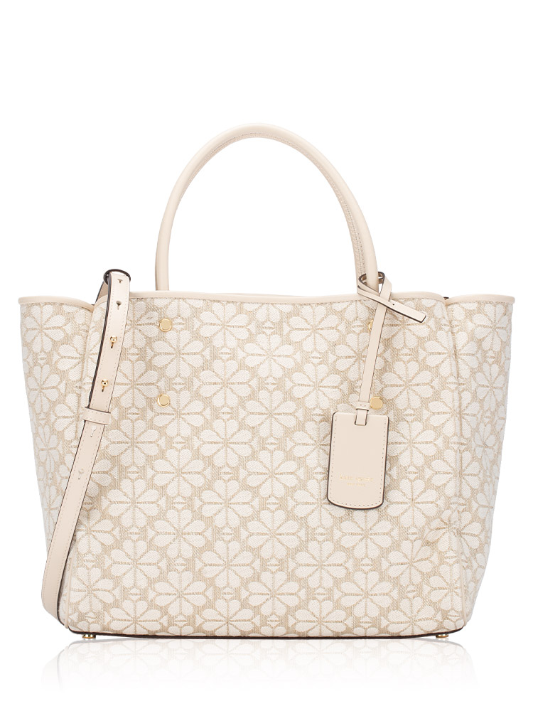 Flower Spade Jacquard Everything Medium Tote Natural Multi