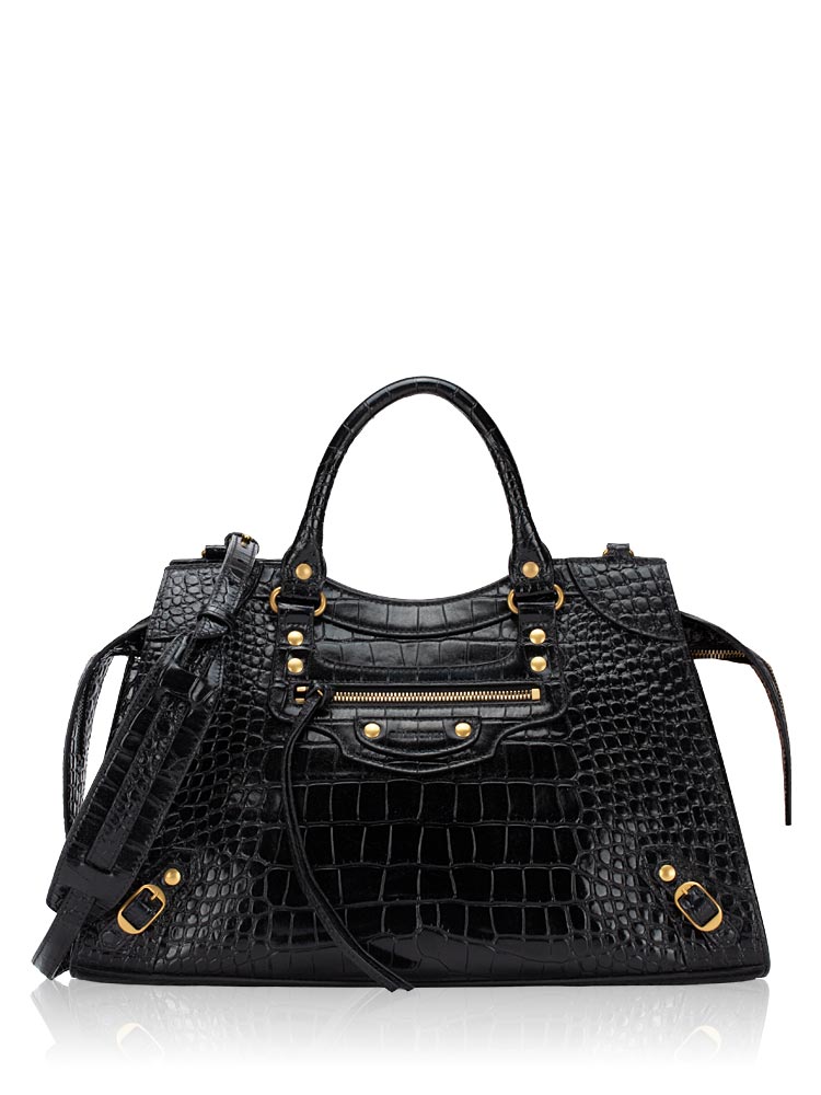 Calfskin Croco Effect Neo Classic Gold City Black