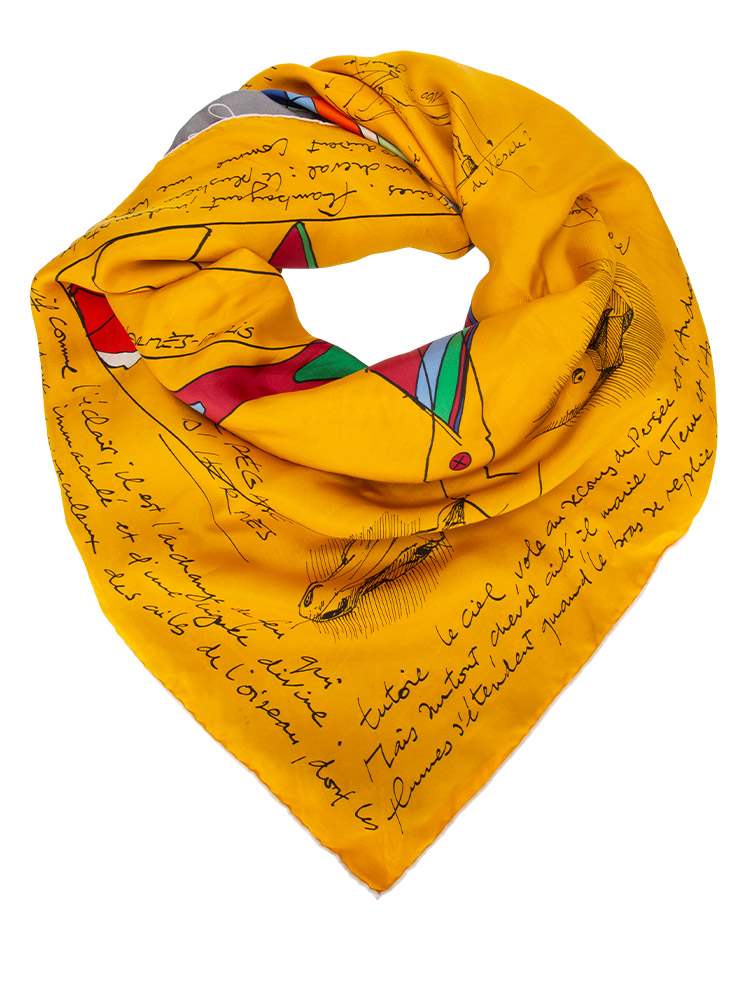 Silk Le Pegase d'Hermes 140 Scarf Giris Jaune