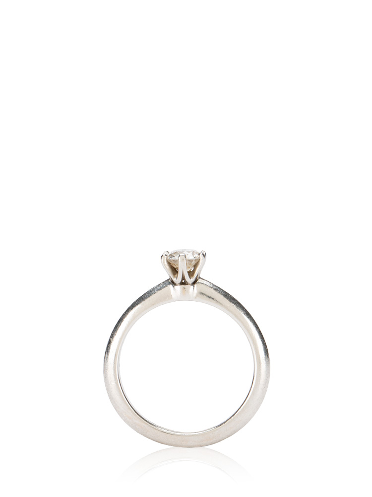 Platinum 0.38 Carat Diamond Ring Sz 4