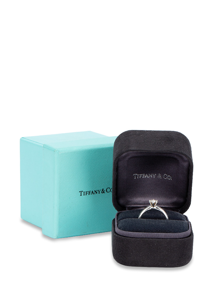 Platinum 0.38 Carat Diamond Ring Sz 4