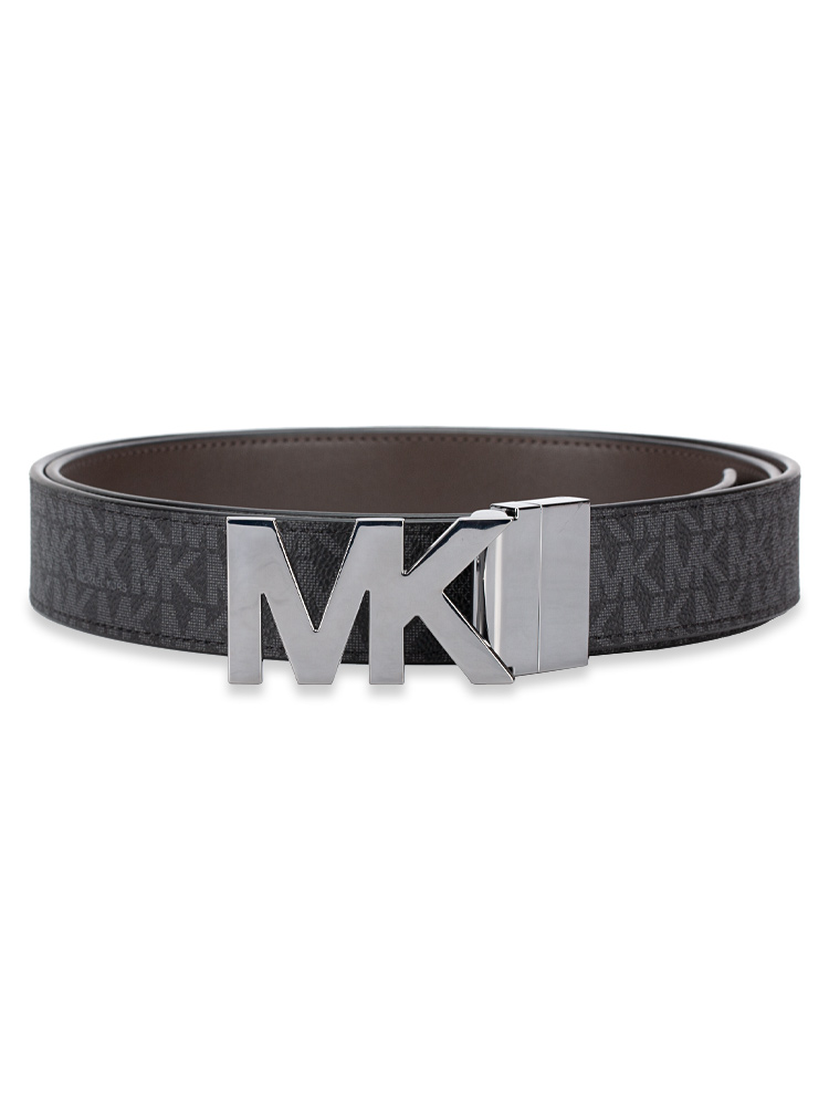 Men Signature Leather Reversible Belt Black