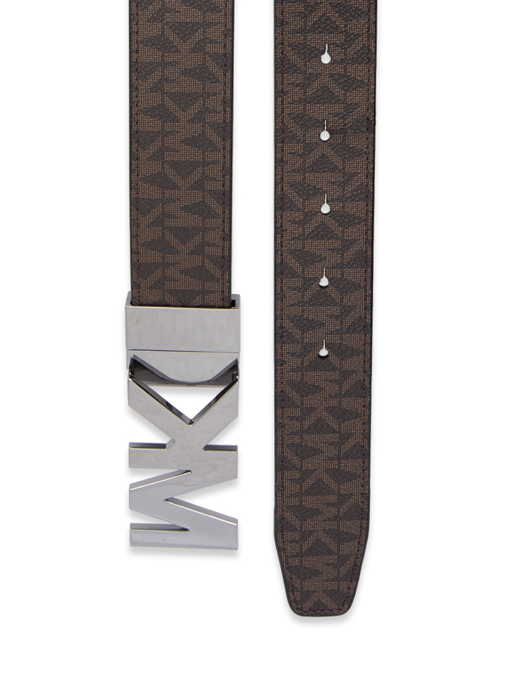 Men Signature Leather Reversible Belt Brown Black