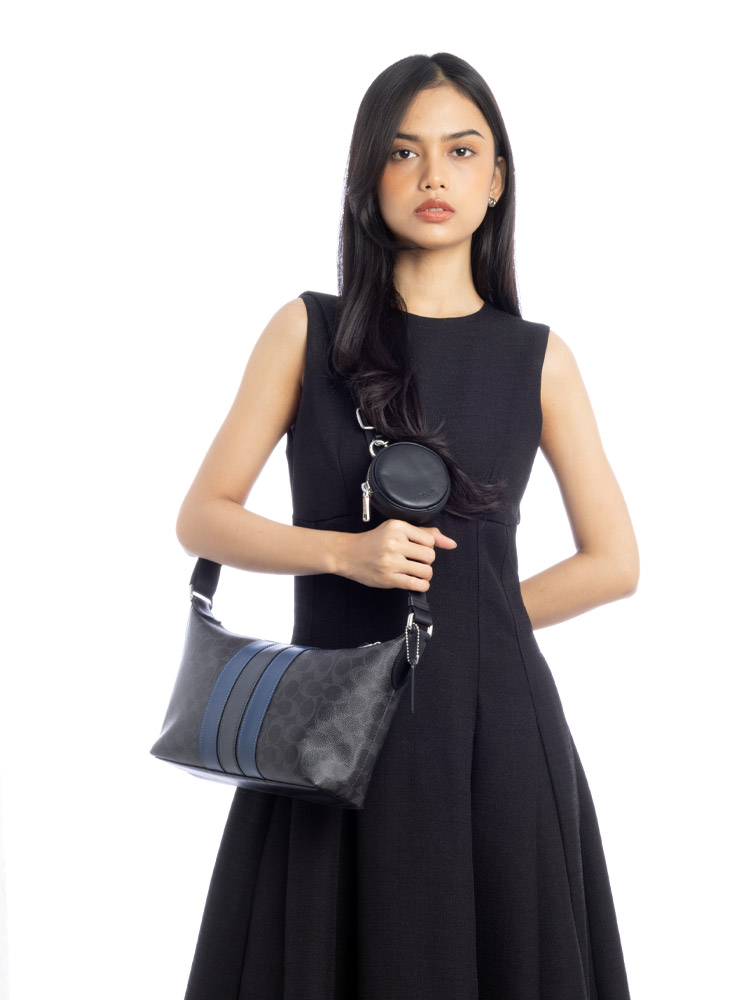 CDC62 Signature Varsity Finn With Pouch Small Crossbody Black