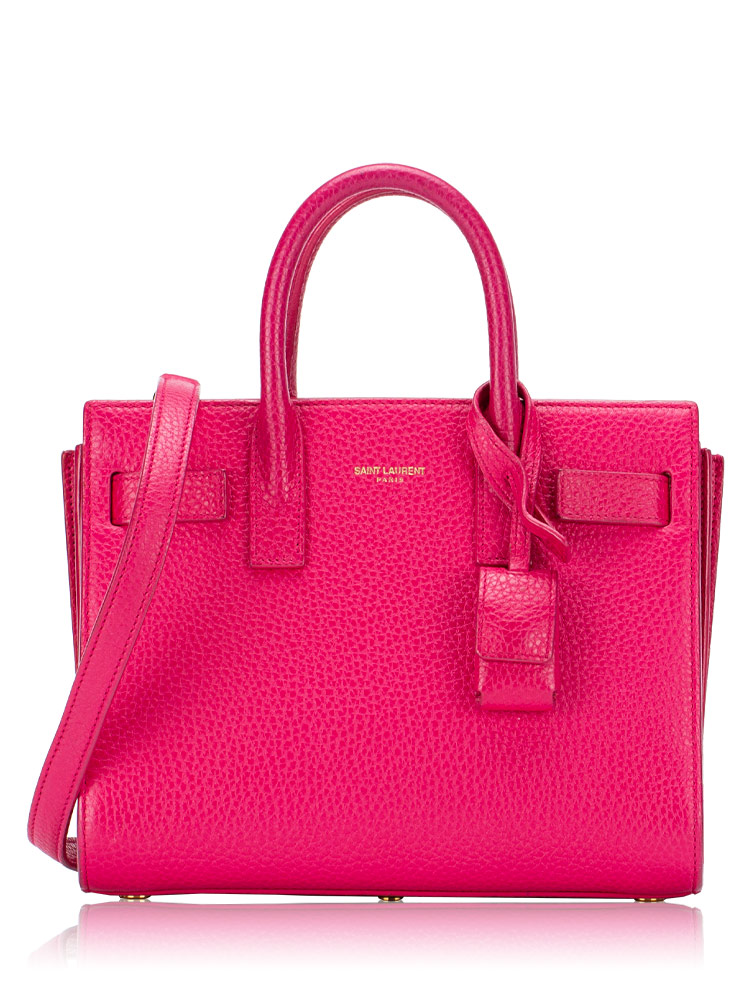 Grained Calfskin Nano Sac De Jour Pink Fuchsia