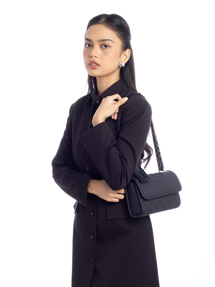 New Fleming Matte Shoulder Bag Black