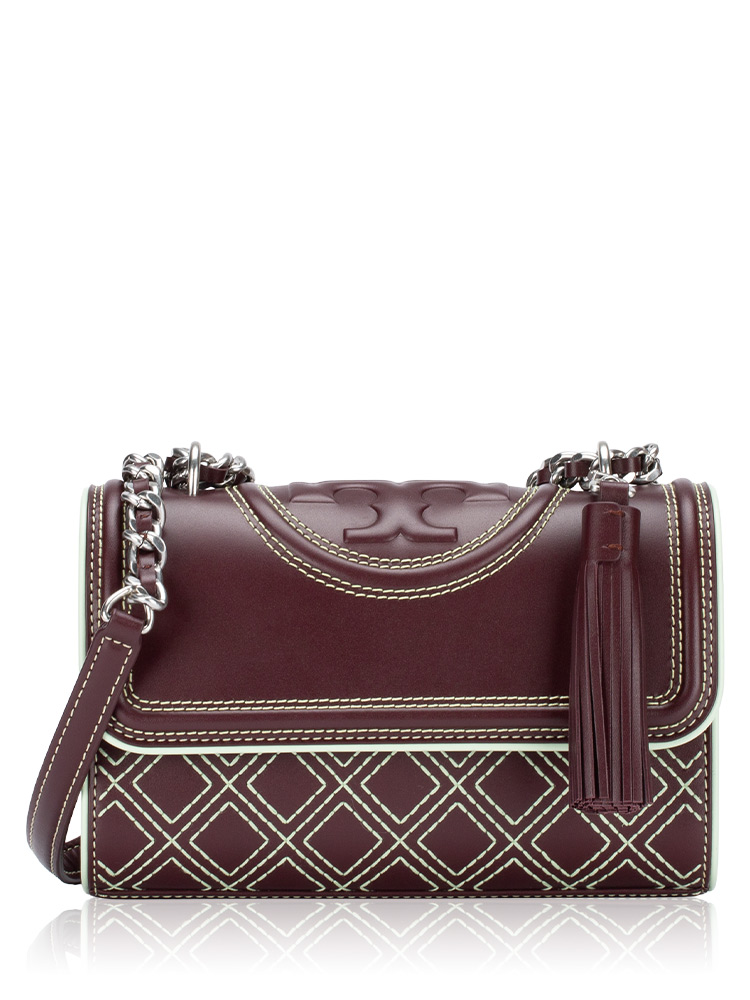 Fleming Pop Stitch Small Shoulder Bag Beetle Berry