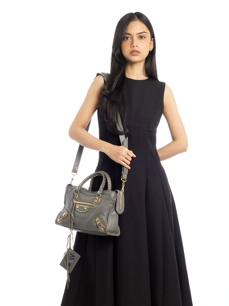 Gold Metallic Edge Small City Gris Acier