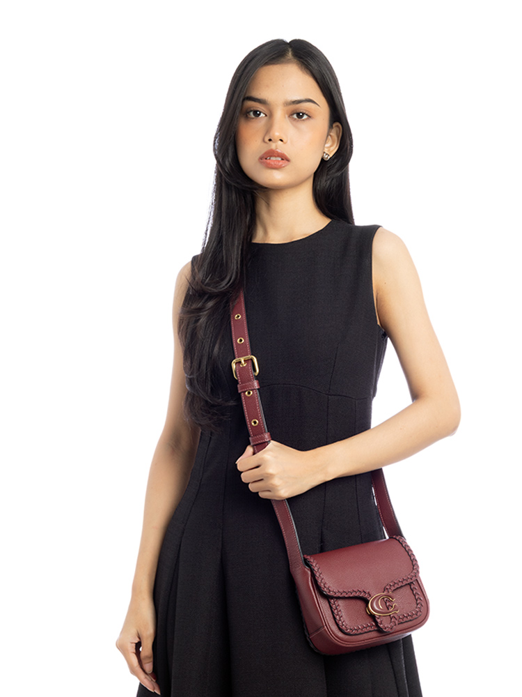 CJ837 Tabby 19 Braided Messenger Bag Brass Rouge