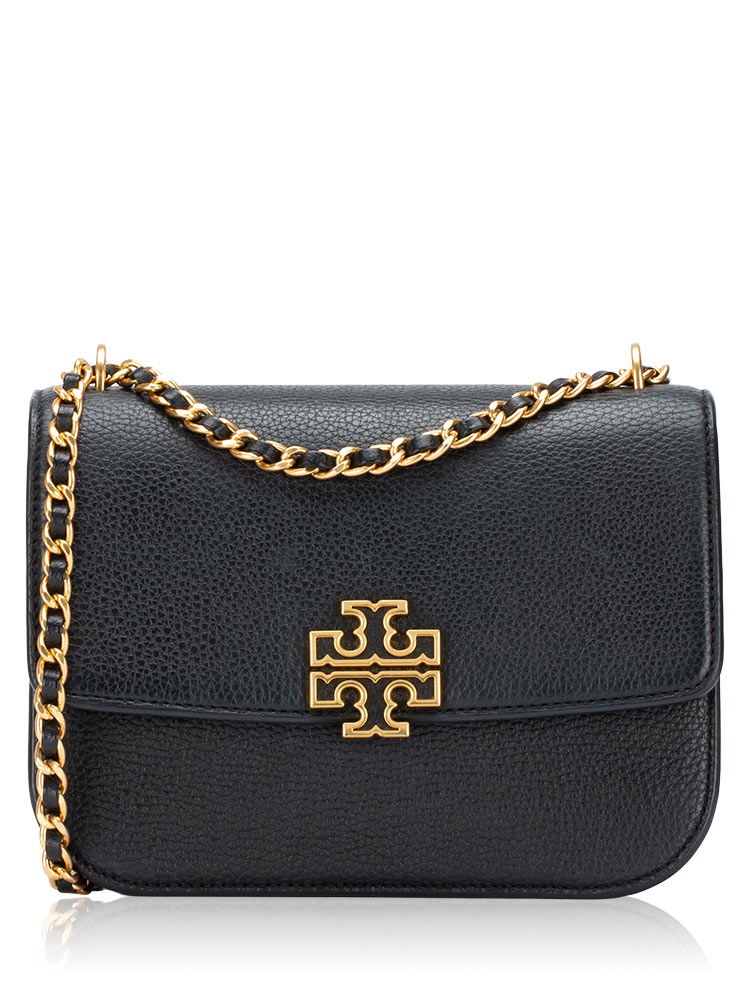 Britten Leather Small Adjustable Shoulder Bag Black