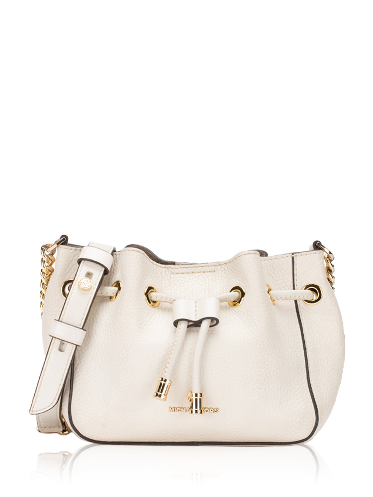 Phoebe Leather Bucket Bag White