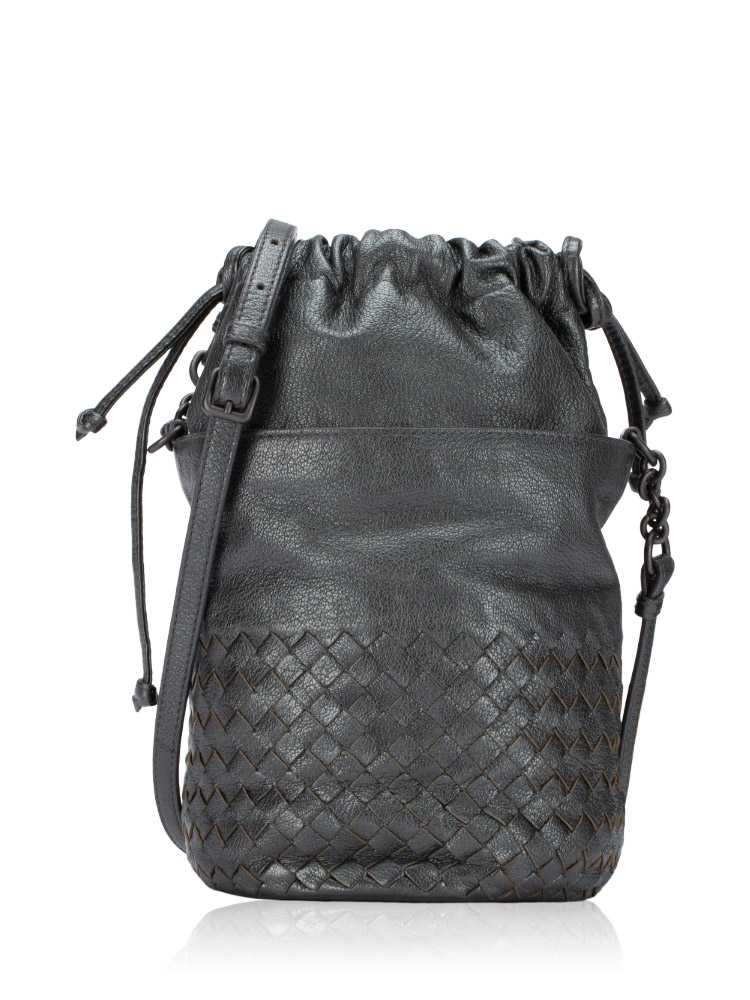 Cervo Intrecciato Bucket Bag Grey