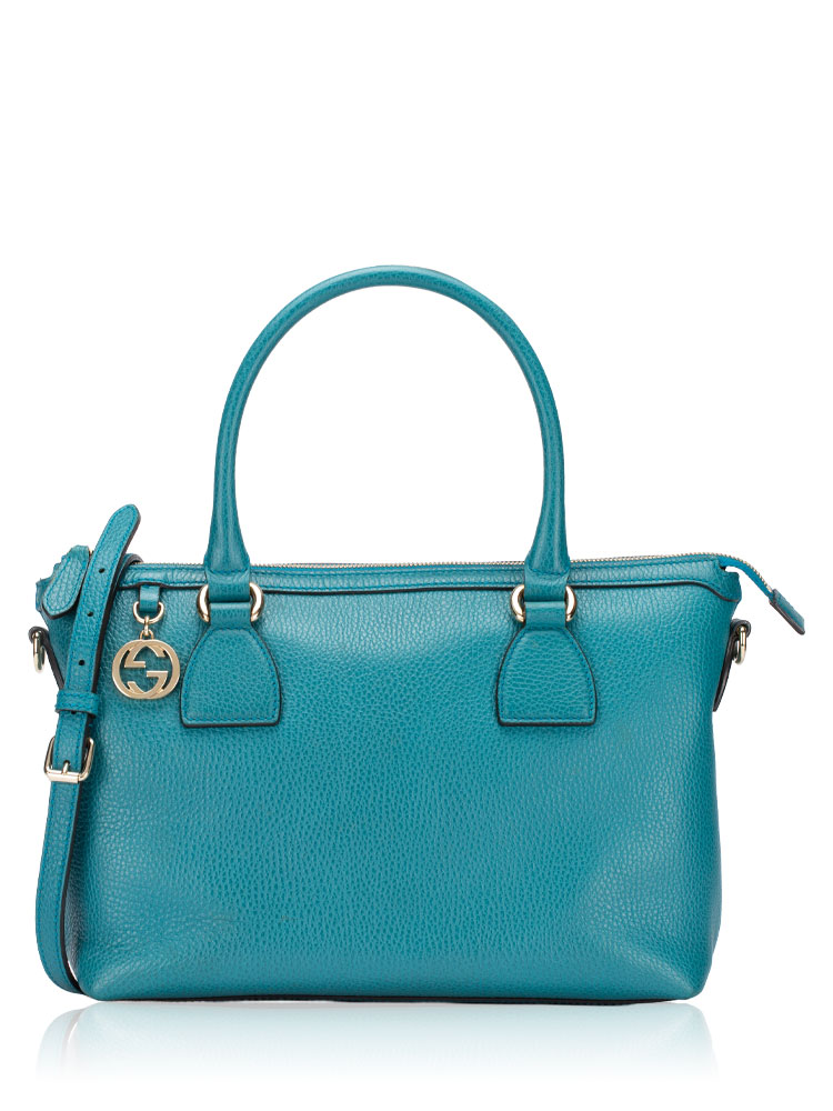 Calfskin Interlocking G Charm Satchel Deep Cobalt