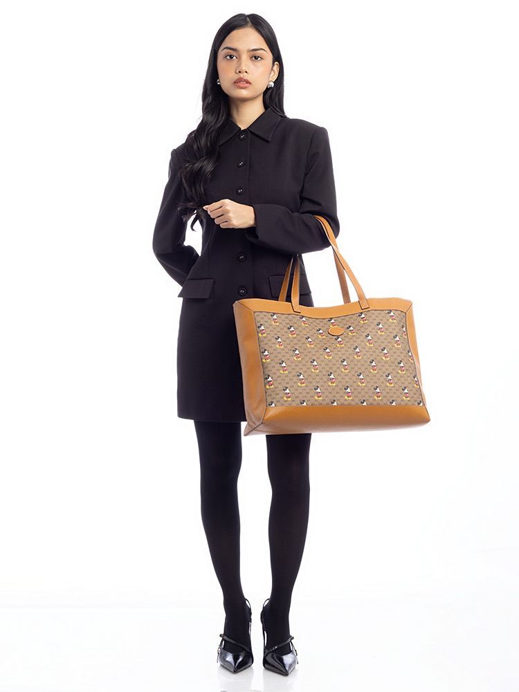 X DISNEY GG Supreme Large Tote Beige Vintage Sun Oil